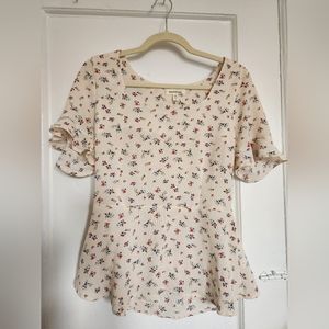 Floral blouse with low cut